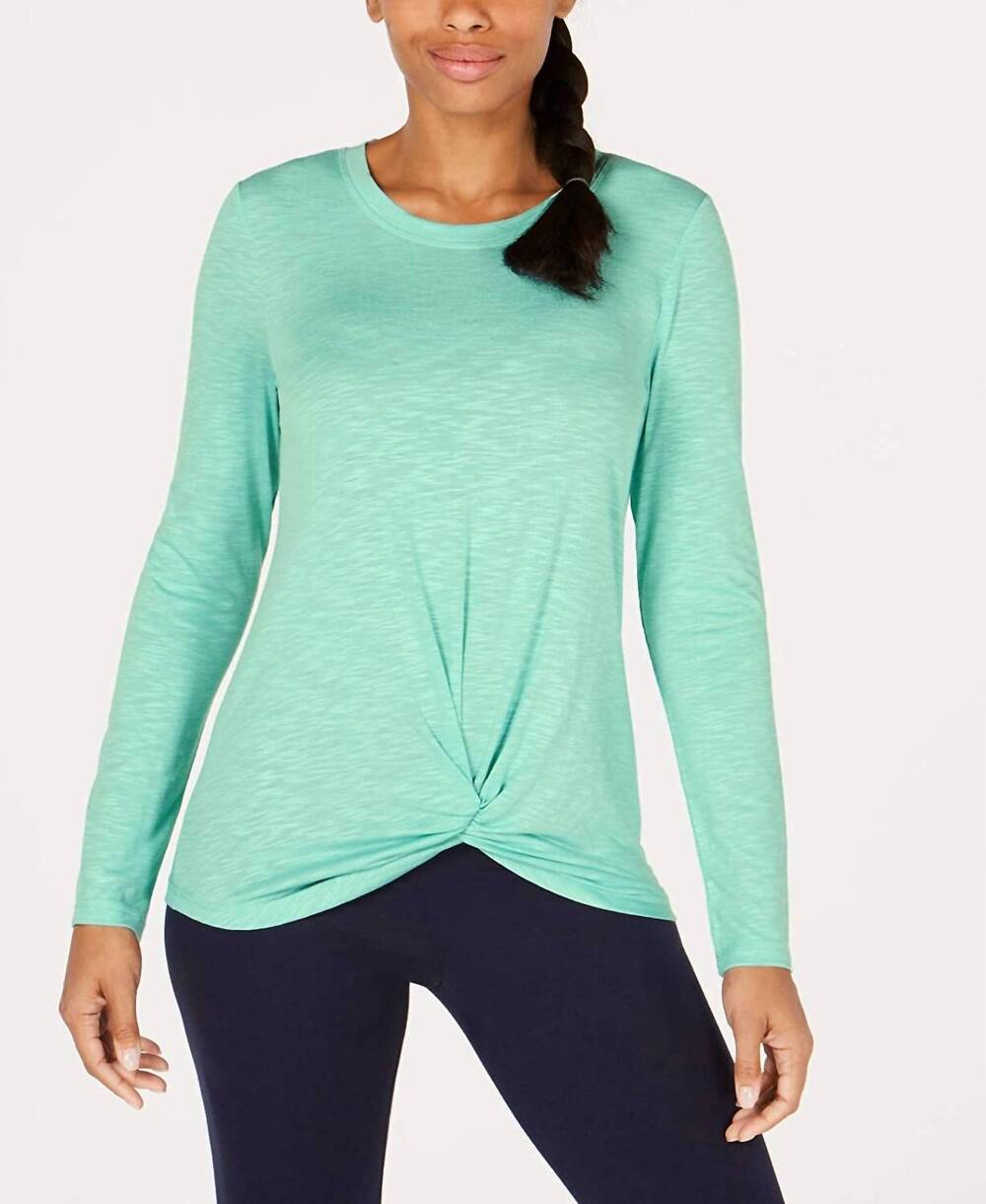 NEW IDEOLOGY knot front top in mint powder